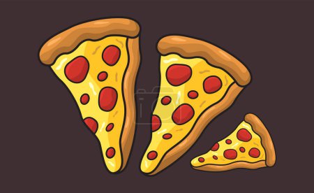 Photo for Cheese Pizza Slices Isolated Vector Illustration - Royalty Free Image
