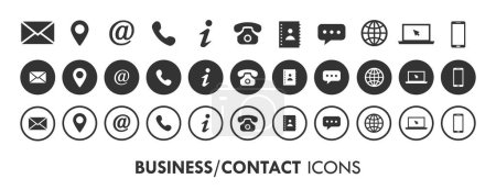 Photo for Business Contact Flat Circular Vector Icon Collection - Royalty Free Image