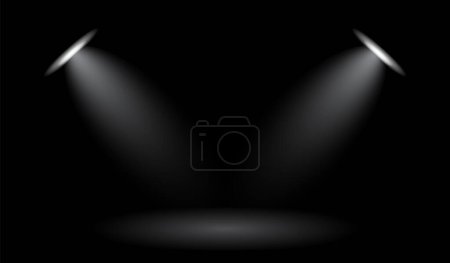 Photo for Dual White Spot Light Stage Dark Background Vector Illustration - Royalty Free Image