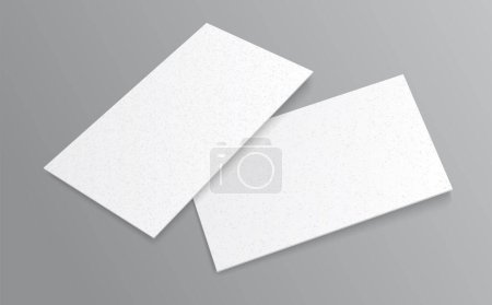 Illustration for Realistic White Textured Paper Business Card Vector Mockup Template - Royalty Free Image