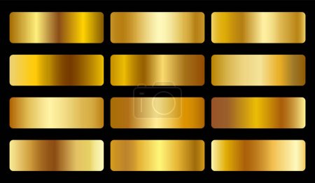 Photo for Gold Gradient Vector Background Element Set - Royalty Free Image