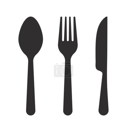 Photo for Fork Spoon Knife Cutlery Vector Icon Illustration - Royalty Free Image