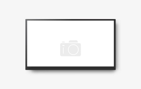 Photo for Flat Television White Screen Vector Mockup Illustration - Royalty Free Image