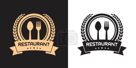 Photo for Food Restaurant Logo Spoon Fork Style Vector Illustration - Royalty Free Image