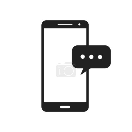 Photo for Phone Message Chat Display Vector Icon Illustration - Royalty Free Image