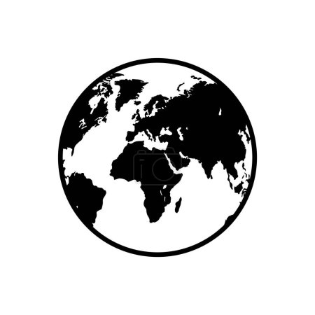 Photo for Flat Circular Earth Globe Vector Icon Illustration - Royalty Free Image