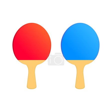 Photo for Red Blue Table Tennis Rackets Isolated Vector Illustration - Royalty Free Image