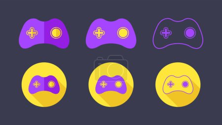 Illustration for Gaming Controller Vector Logo Icon Set - Royalty Free Image