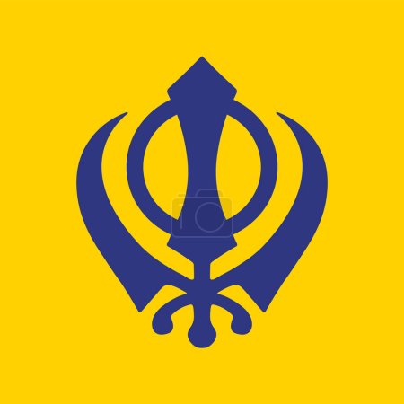 Illustration for Khalsa Sikh Religion Scared Symbol Icon Vector Illustration - Royalty Free Image