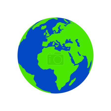 Photo for Flat Globe Green Blue Continents Isolated Vector Icon Illustration - Royalty Free Image