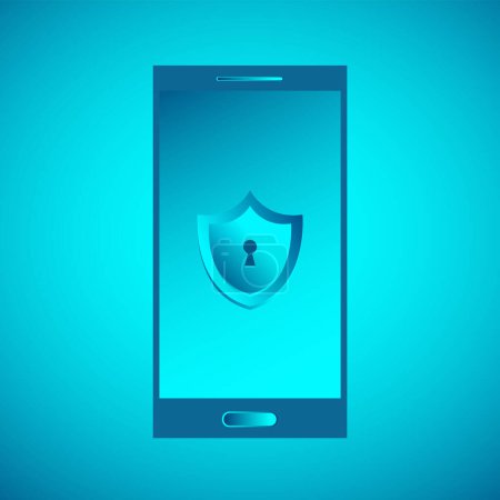 Photo for Smartphone Security Shield VPN Protection Banner Vector Illustration - Royalty Free Image