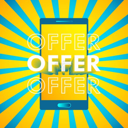 Photo for Smartphone Business Offer Advertising Template Vector Illustration - Royalty Free Image