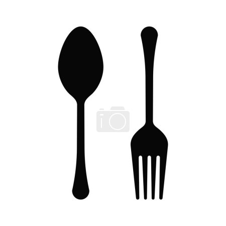 Photo for Spoon Fork Cutlery Vector Icon Illustration - Royalty Free Image