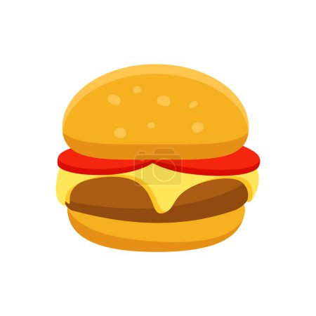 Photo for Cheese Burger Cartoon Icon Isolated Vector Illustration - Royalty Free Image