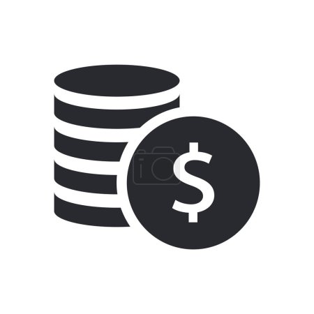 Photo for Dollar Coins Stack Icon Isolated Vector Illustration - Royalty Free Image