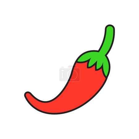 Ilustración de Ilustración de vectores aislados de chile rojo plano - Imagen libre de derechos