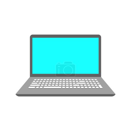 Photo for Flat Blue Screen Laptop Vector Illustration - Royalty Free Image