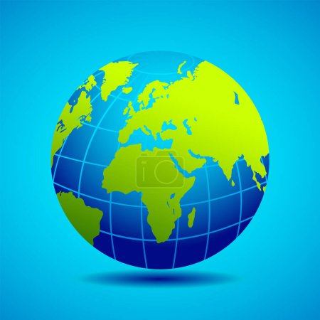 Photo for Earth Blue Green Realistic Globe Isolated Vector Illustration - Royalty Free Image