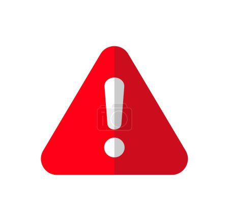 Illustration for Red Exclamation Mark Warning Danger Sign Icon Isolated Vector Illustration - Royalty Free Image