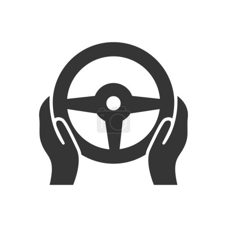 Photo for Driving Car Steering Wheel Isolated Vector Icon Illustration - Royalty Free Image