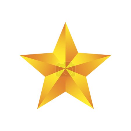 Photo for Gold Star Shiny Decoration Isolated Vector Illustration - Royalty Free Image
