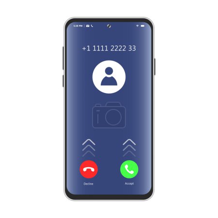 Photo for Calling Screen Smartphone User Interface Isolated Vector Illustration - Royalty Free Image