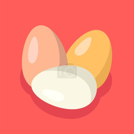 Photo for White Brown Golden Eggs Vector Illustration Background - Royalty Free Image