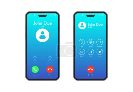 Photo for Smartphone Call Screen User Interface Display Vector Illustration - Royalty Free Image
