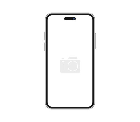 Photo for Latest Smartphone Silver Frame White Display Vector Mockup Template - Royalty Free Image
