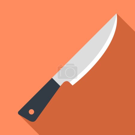 Photo for Flat Sharp Kitchen Knife Shadow Vector Illustration - Royalty Free Image