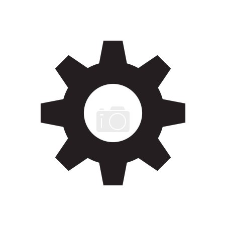 Illustration for Gear Setting Flat Symbol Isolated Vector Icon Illustration - Royalty Free Image