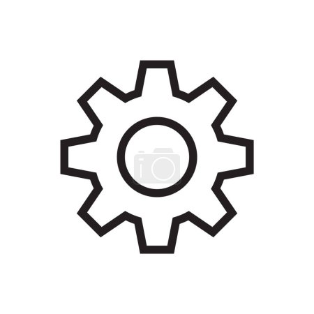 Photo for Settings Gear Flat Line Icon Vector Illustration - Royalty Free Image