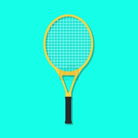 Photo for Yellow Badminton Racket Sports Equipment Shadow Vector Illustration - Royalty Free Image