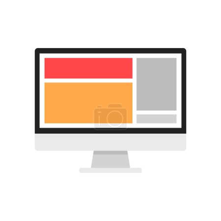 Photo for Desktop Monitor Task Screen Icon Isolated Vector Illustration - Royalty Free Image