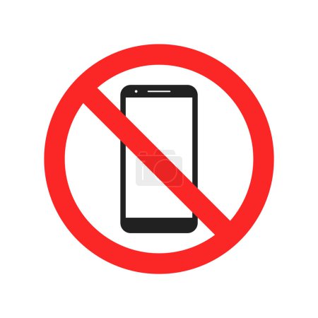 Photo for No Mobile Zone Phone Sign Icon Isolated Vector Illustration - Royalty Free Image