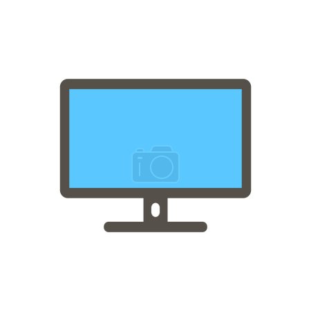 Photo for Flat Monitor Blue Display Icon Isolated Vector Illustration - Royalty Free Image