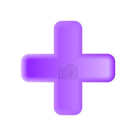 Photo for Plus Medical Sign 3D Style Vector Illustration - Royalty Free Image