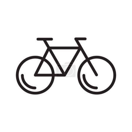Bicicleta Vehículo Línea Icono Ilustración Vector aislado