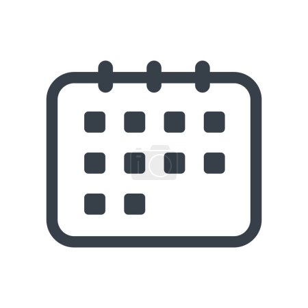 Calendar Day Date Outline Style Icon Isolated Vector Illustration