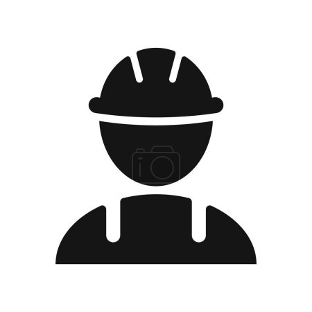Photo for Construction Worker Silhouette Icon Isolated Vector Illustration - Royalty Free Image
