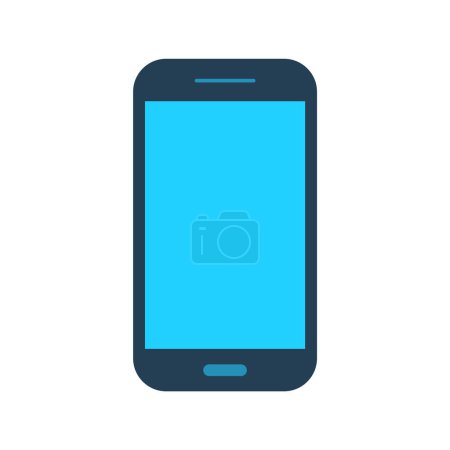 Photo for Flat Mobile Phone Blue Color Icon Isolated Vector Illustration - Royalty Free Image