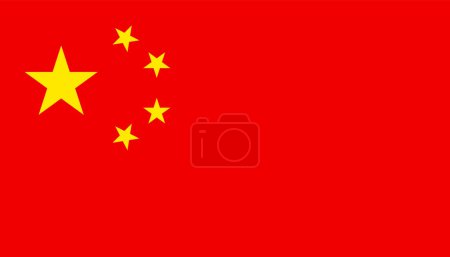 Téléchargez les illustrations : Illustration vectorielle isolée du drapeau national de Chine - en licence libre de droit