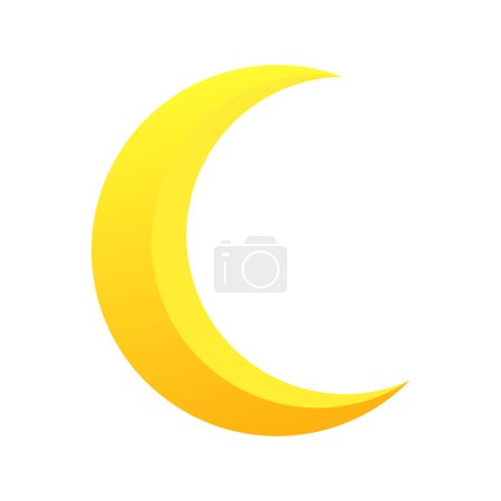 Photo for Yellow Crescent Moon Isolated Vector Illustration - Royalty Free Image