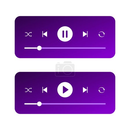 Photo for Music Player UI Screen Element Vector Illustration - Royalty Free Image