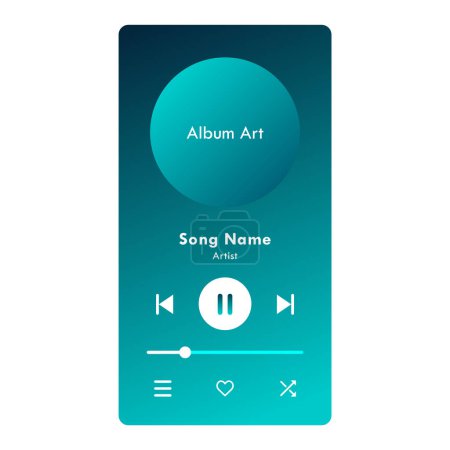 Photo for Music Player App User Interface Icons Vector Illustration - Royalty Free Image