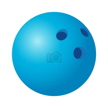 Illustration vectorielle isolée bleue brillante de boule de bowling