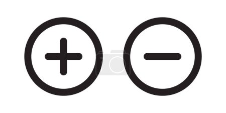 Photo for Add Minus Circular Buttons Symbol Icon Vector Illustration - Royalty Free Image