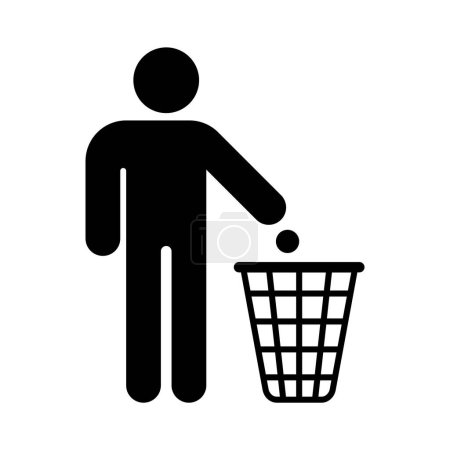 Photo for Throw Garbage Waste In Dustbin Symbol Isolated Vector Icon Illustration - Royalty Free Image