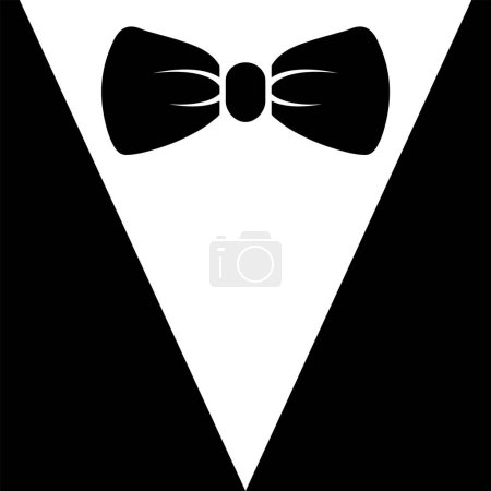 Photo for Black Bow Tie Tuxedo Suit Minimal Vector Illustration - Royalty Free Image
