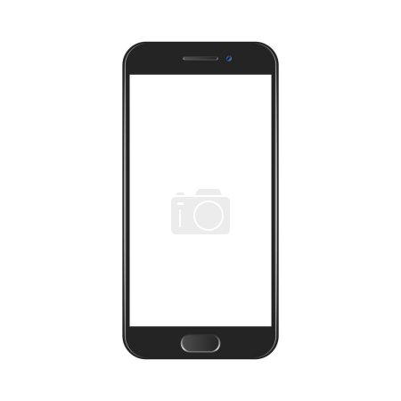 Photo for Black Mobile Phone White Display Vector Mockup Design - Royalty Free Image